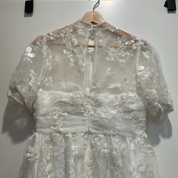 Ivory Blossom Sequin Tiered Maxi Dress  (Self-Portrait) - Picture 14 of 16